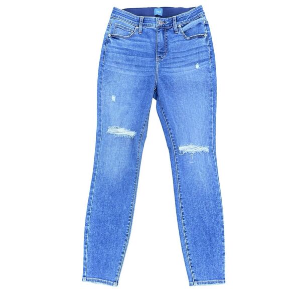JAG Denim - JAG Women's Blue Stretch 5-Pocket-Design Distressed Skinny Jeans Size 4/27 Denim